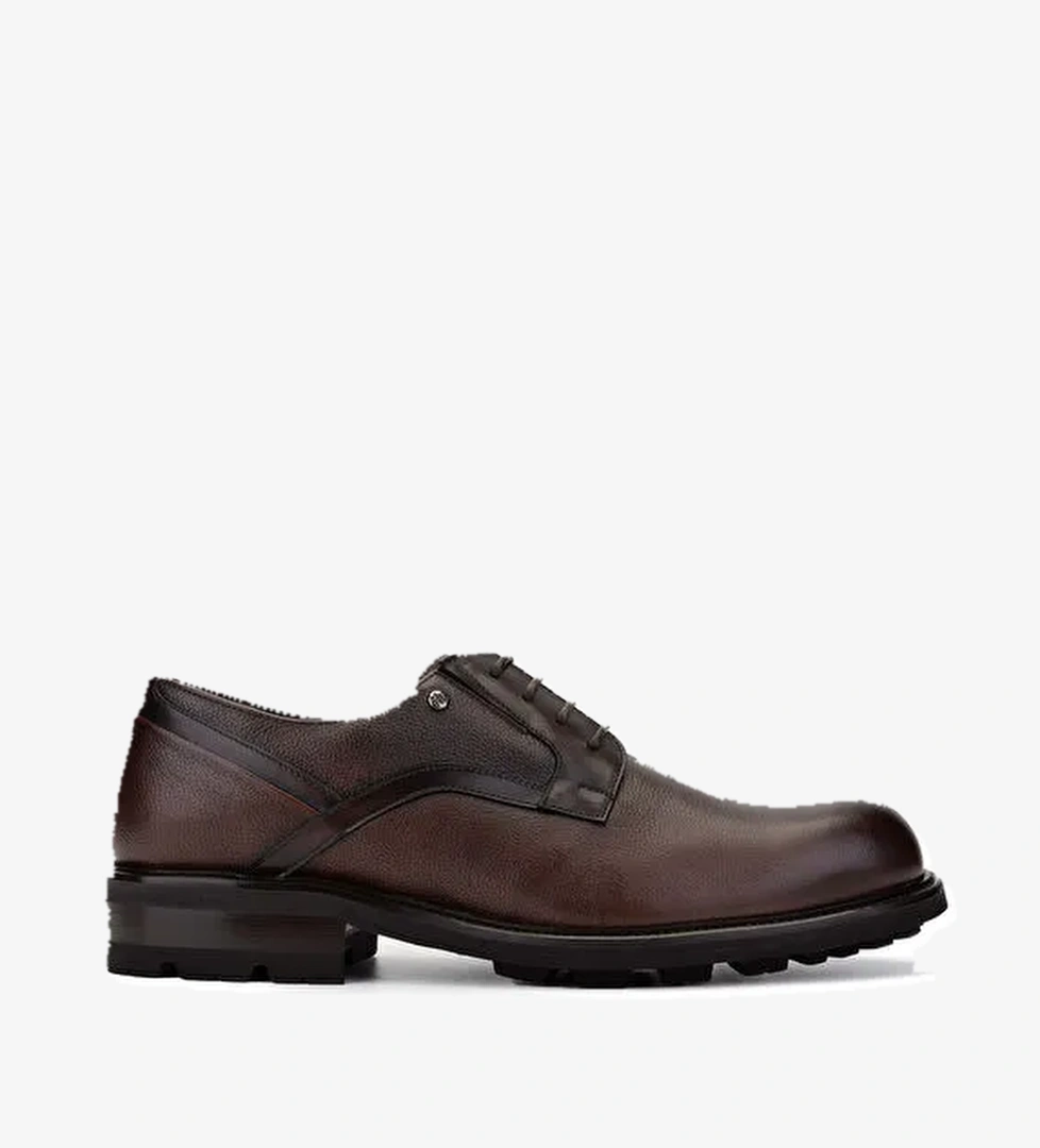Mario Bruni Erkek Hakiki Deri Koyu Kahve Klasik Ayakkabı - Görsel 1