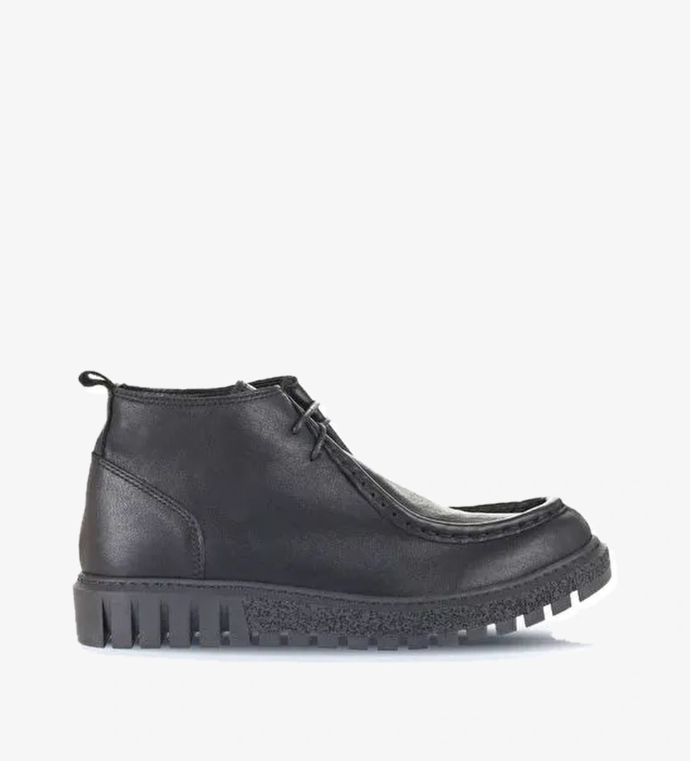 Bueno Shoes Siyah Deri Kadın Düz Bot 01wz5206 - Görsel 1