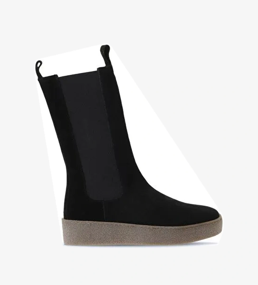 Bueno Shoes Siyah Süet Kadın Düz Bot 01wt3004 - Görsel 1