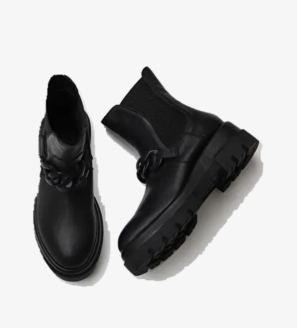 Bueno Shoes Siyah Deri Kadın Topuklu Bot 01wv2910 - Görsel 1