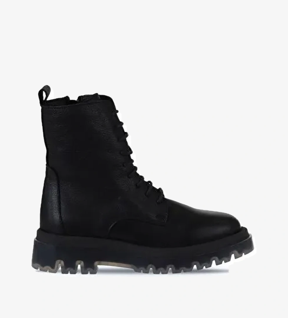 Bueno Shoes Siyah Deri Kadın Düz Bot 01wv1500 - Görsel 1