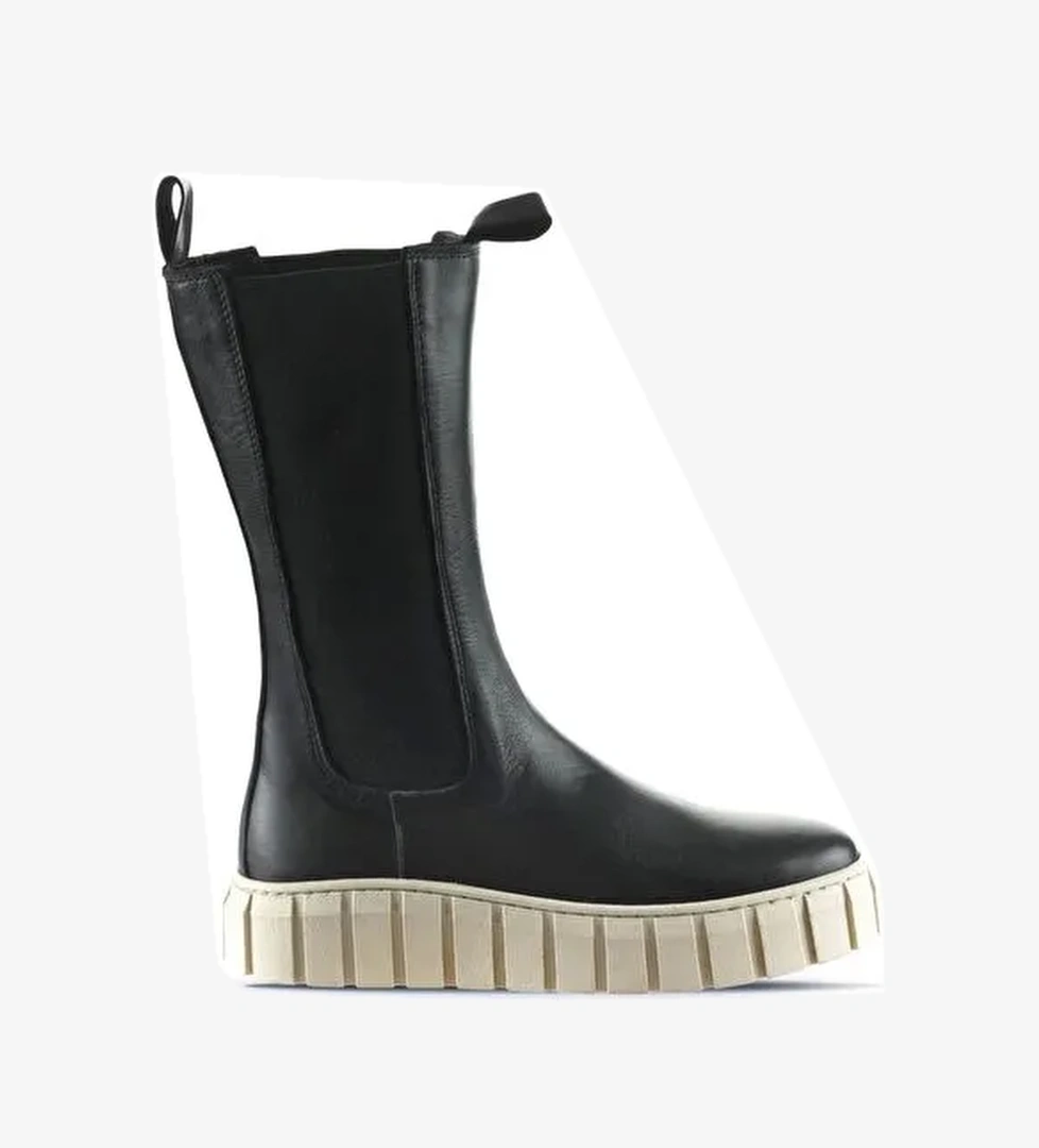 Bueno Shoes Siyah Deri Kadın Dolgu Topuklu Bot 01wt3410 - Görsel 1