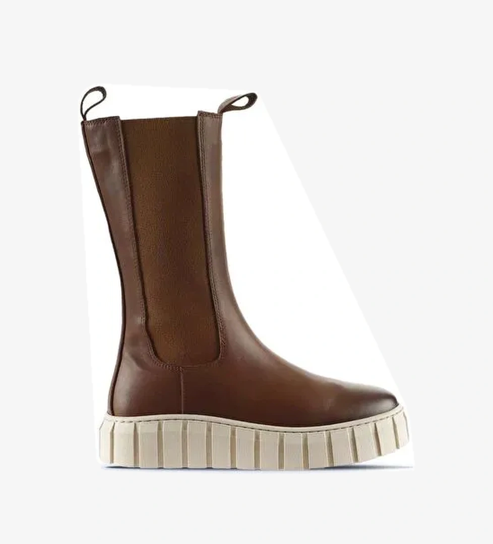 Bueno Shoes Taba Deri Kadın Dolgu Topuklu Bot 01wt3410 - Görsel 1