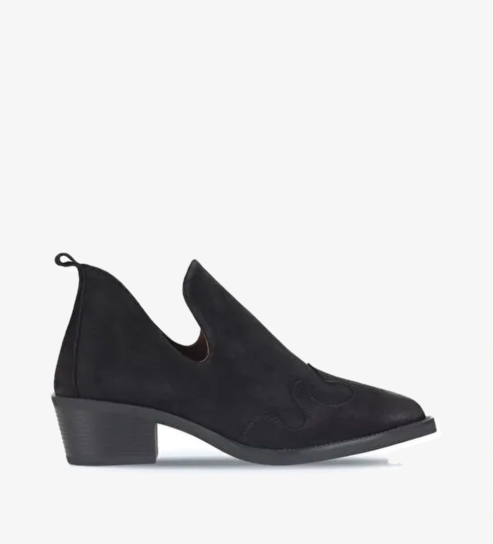 Bueno Shoes Siyah Nubuk Kadın Topuklu Bot 01wd4001 - Görsel 1