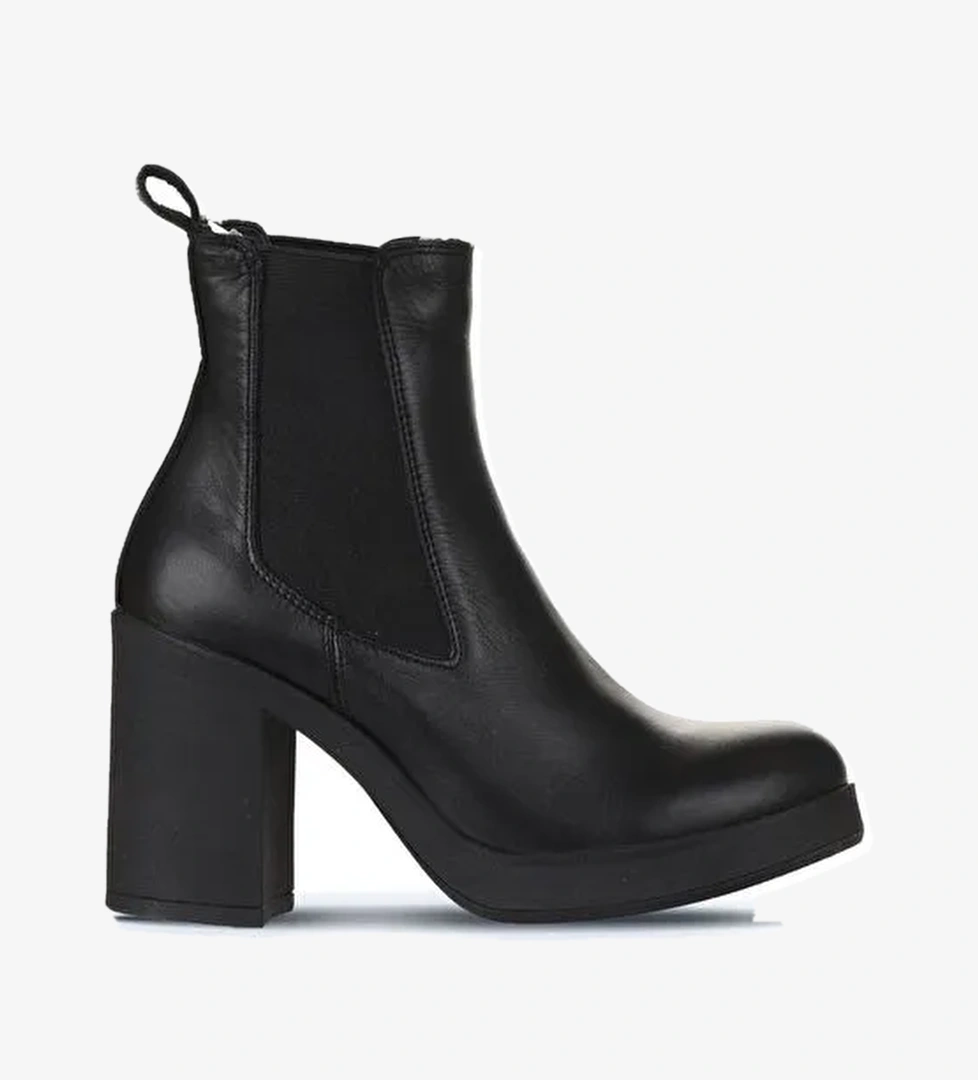 Bueno Shoes Siyah Deri Kadın Topuklu Bot 01wz3202 - Görsel 1