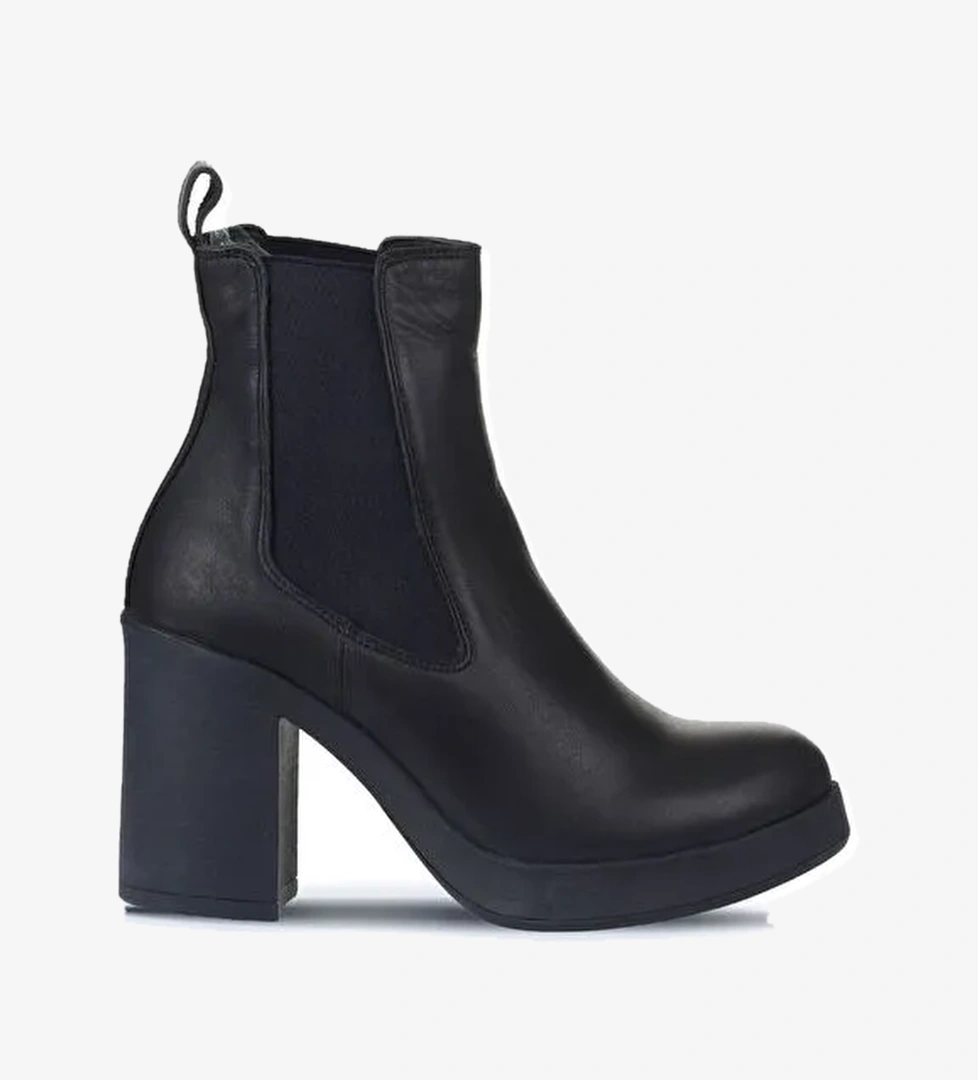 Bueno Shoes Lacivert Deri Kadın Topuklu Bot 01wz3202 - Görsel 1