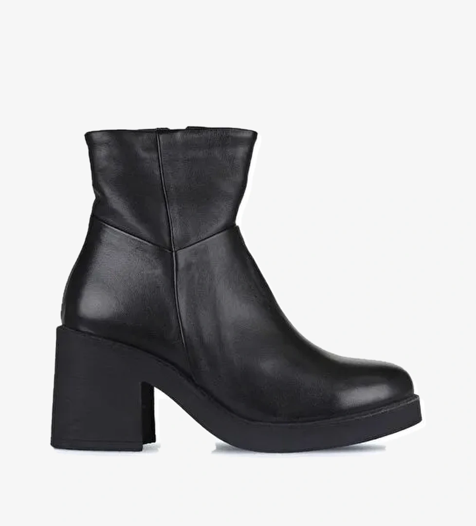 Bueno Shoes Siyah Deri Kadın Topuklu Bot 01wz7100 - Görsel 1