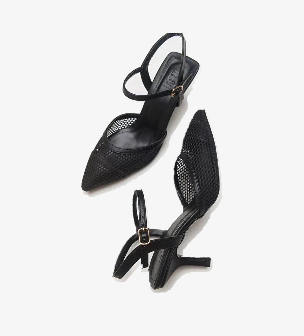 CHIC Siyah Kadın Topuklu Ayakkabı - Görsel 1