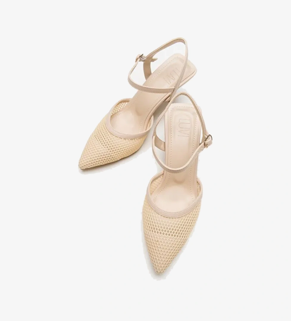 Luvi Shoes Bej Kadın Topuklu Ayakkabı 71-6205 - Görsel 1
