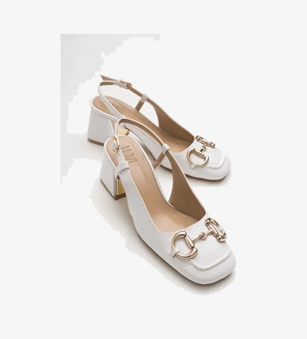 KAROL Beyaz Kadın Topuklu Ayakkabı - Görsel 1