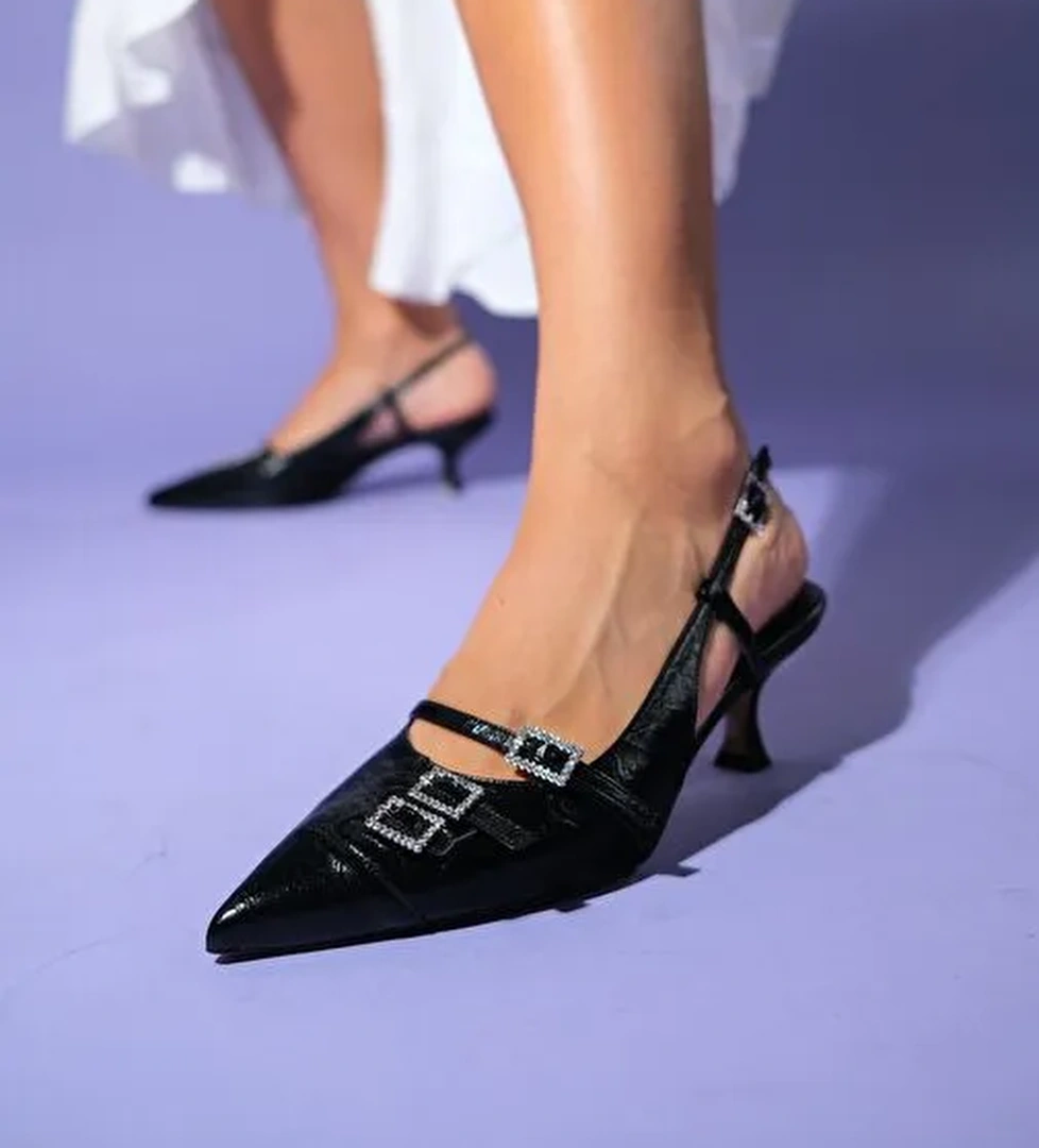 Luvi Shoes Siyah Kadın Topuklu Ayakkabı 124-6871 - Görsel 1