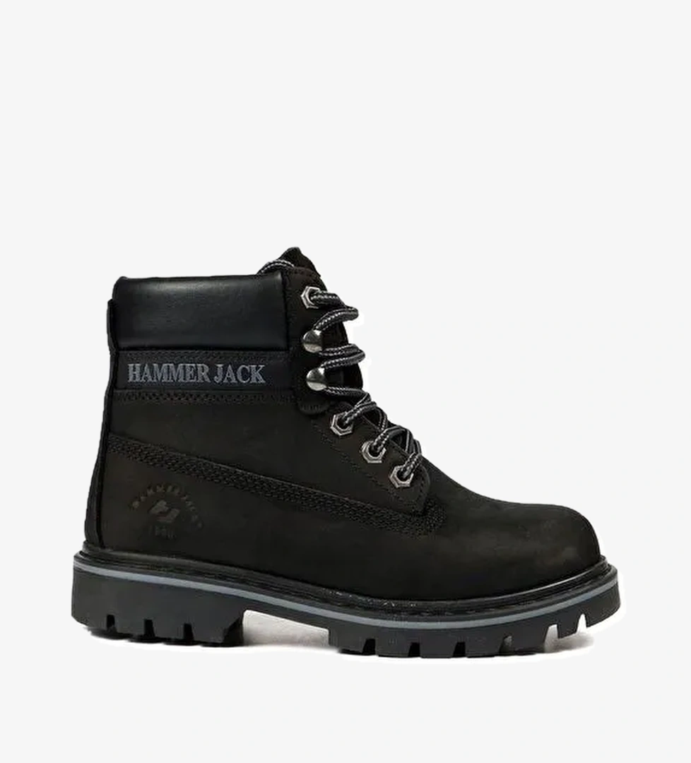 Hammer Jack Hakiki Deri Siyah Crayz Kadın Bot - Görsel 1