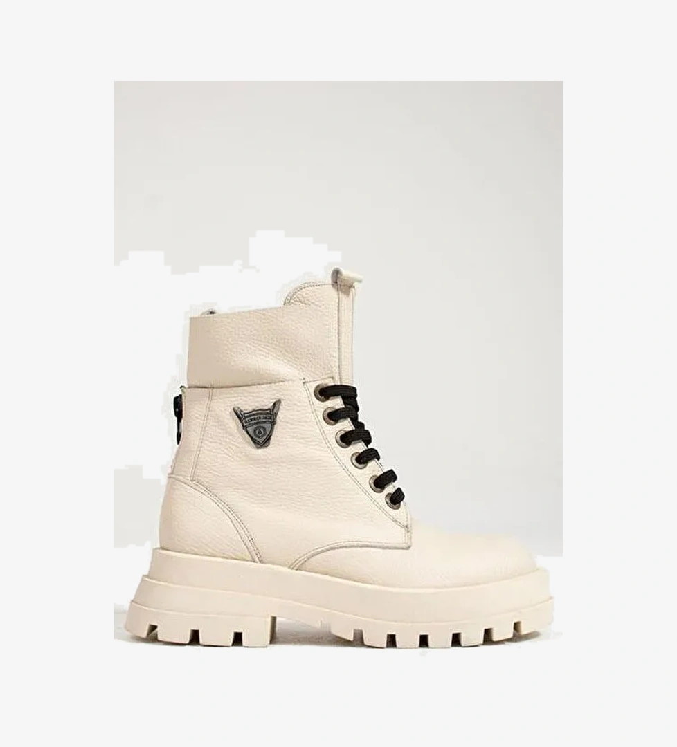 Hammer Jack Lenora Hakiki Deri Bej Kadın Bot - Görsel 1