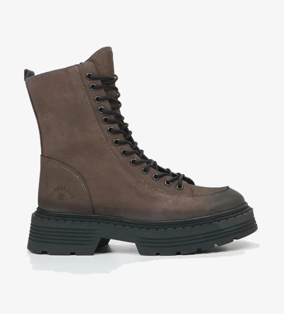 Hammer Jack Loberia Hakiki Deri Gri Kadın Bot - Görsel 1