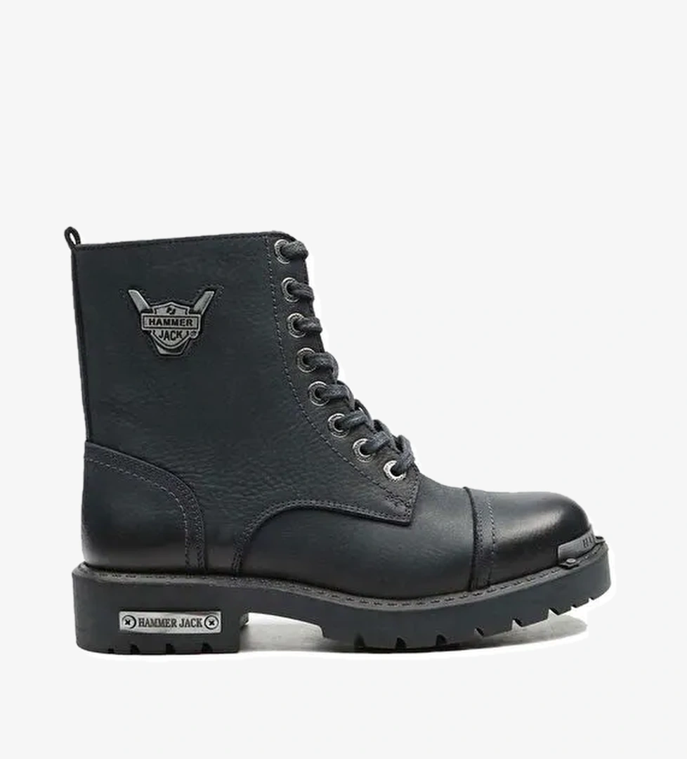 Hammer Jack Hakiki Deri Lacivert Yıkama Nubuk Kadın Bot - Görsel 1