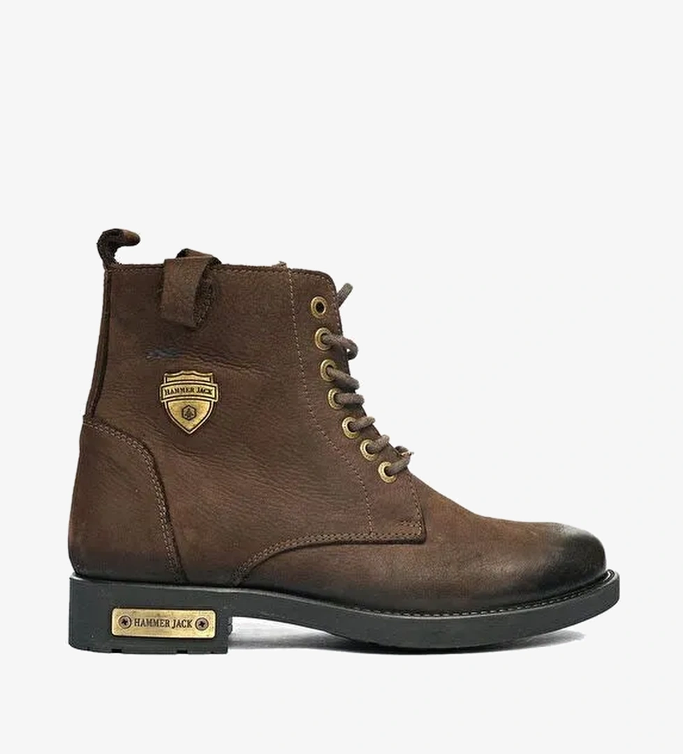 Hammer Jack Hakiki Deri Kahve Yıkama Nubuk Erkek Bot - Görsel 1