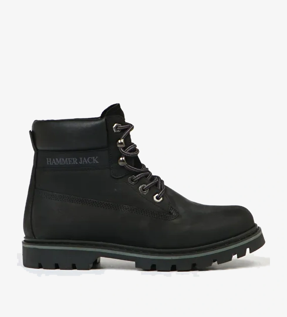 Hammer Jack Hakiki Deri Siyah Crayz Erkek Bot - Görsel 1
