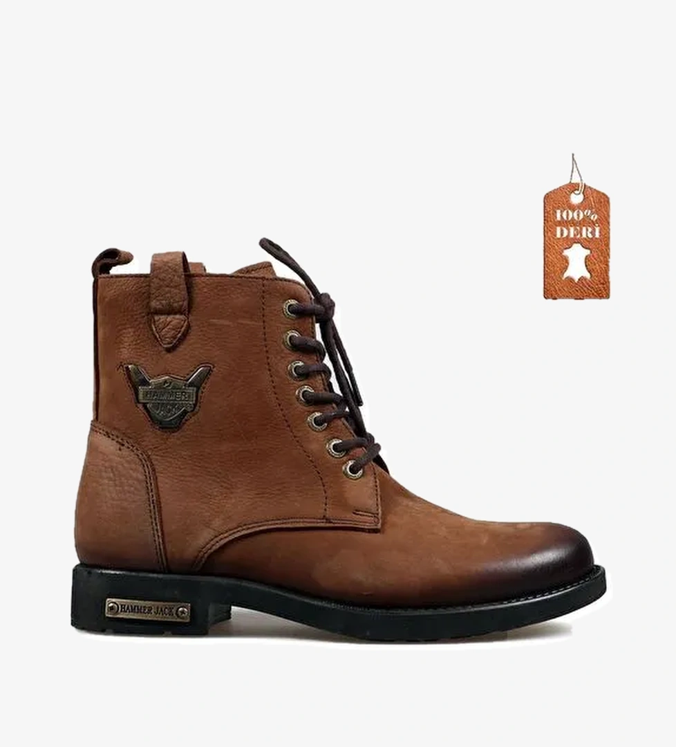 Hammer Jack Hakiki Deri Taba Yıkama Nubuk Erkek Bot - Görsel 1