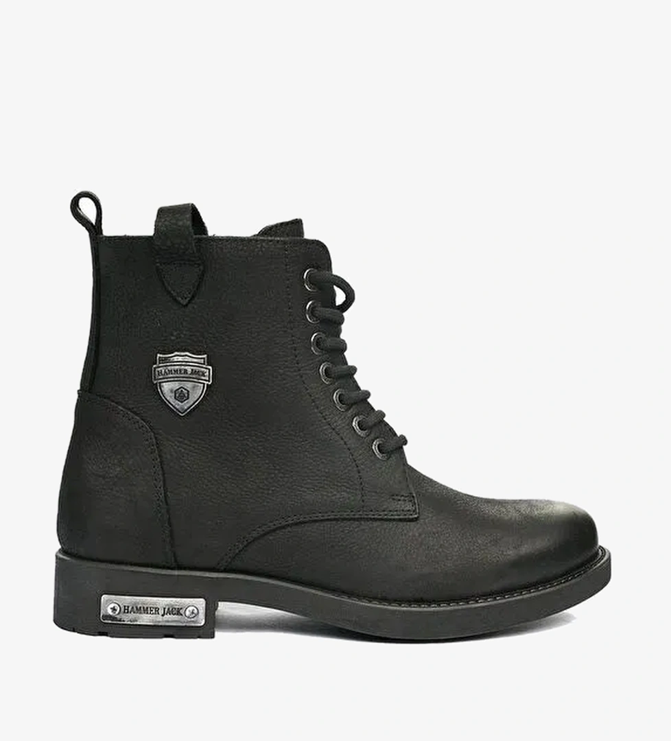 Hammer Jack Hakiki Deri Siyah Yıkama Nubuk Erkek Bot - Görsel 1