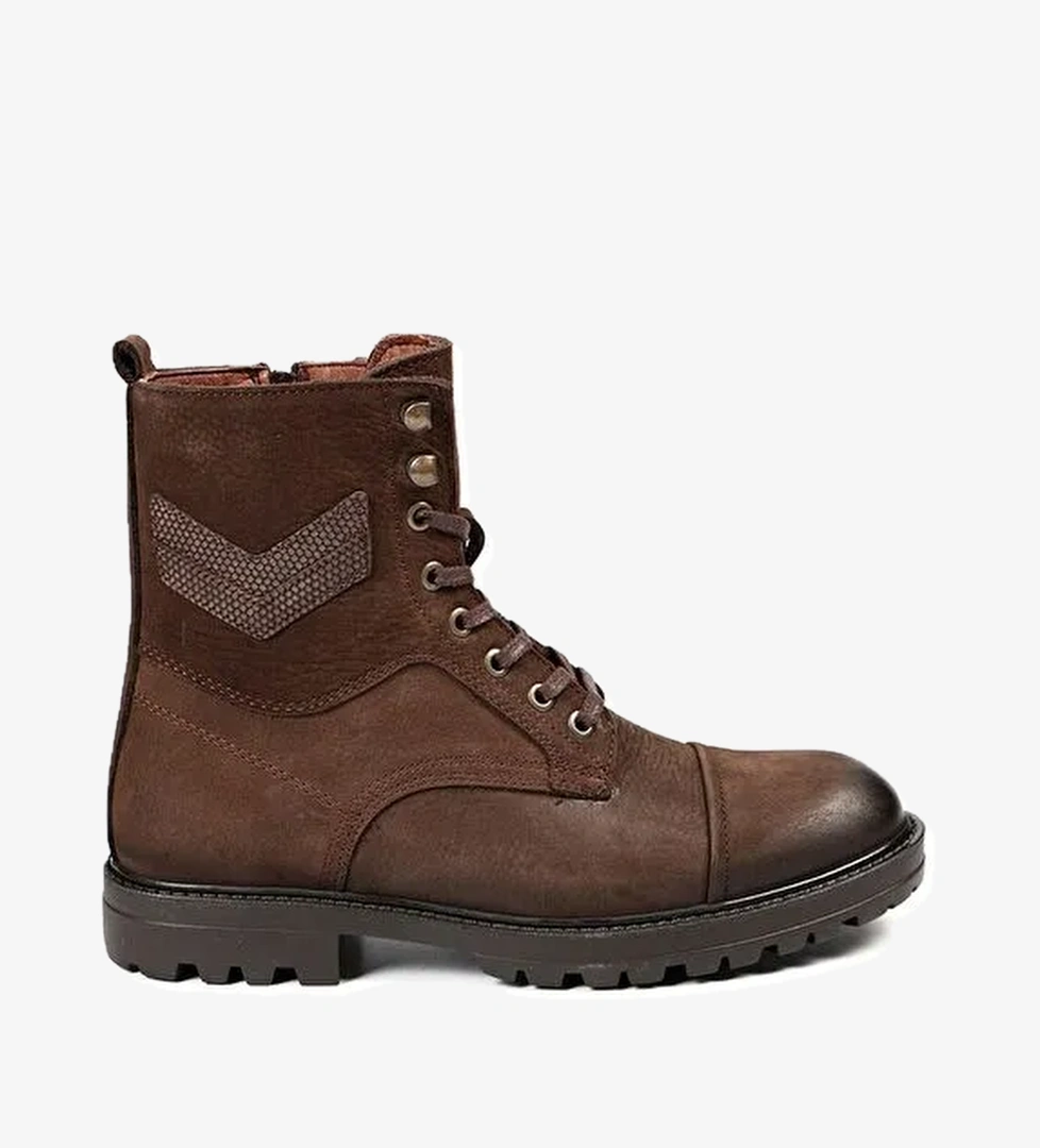 Hammer Jack Hakiki Deri Kahve Yıkama Nubuk Erkek Bot - Görsel 1