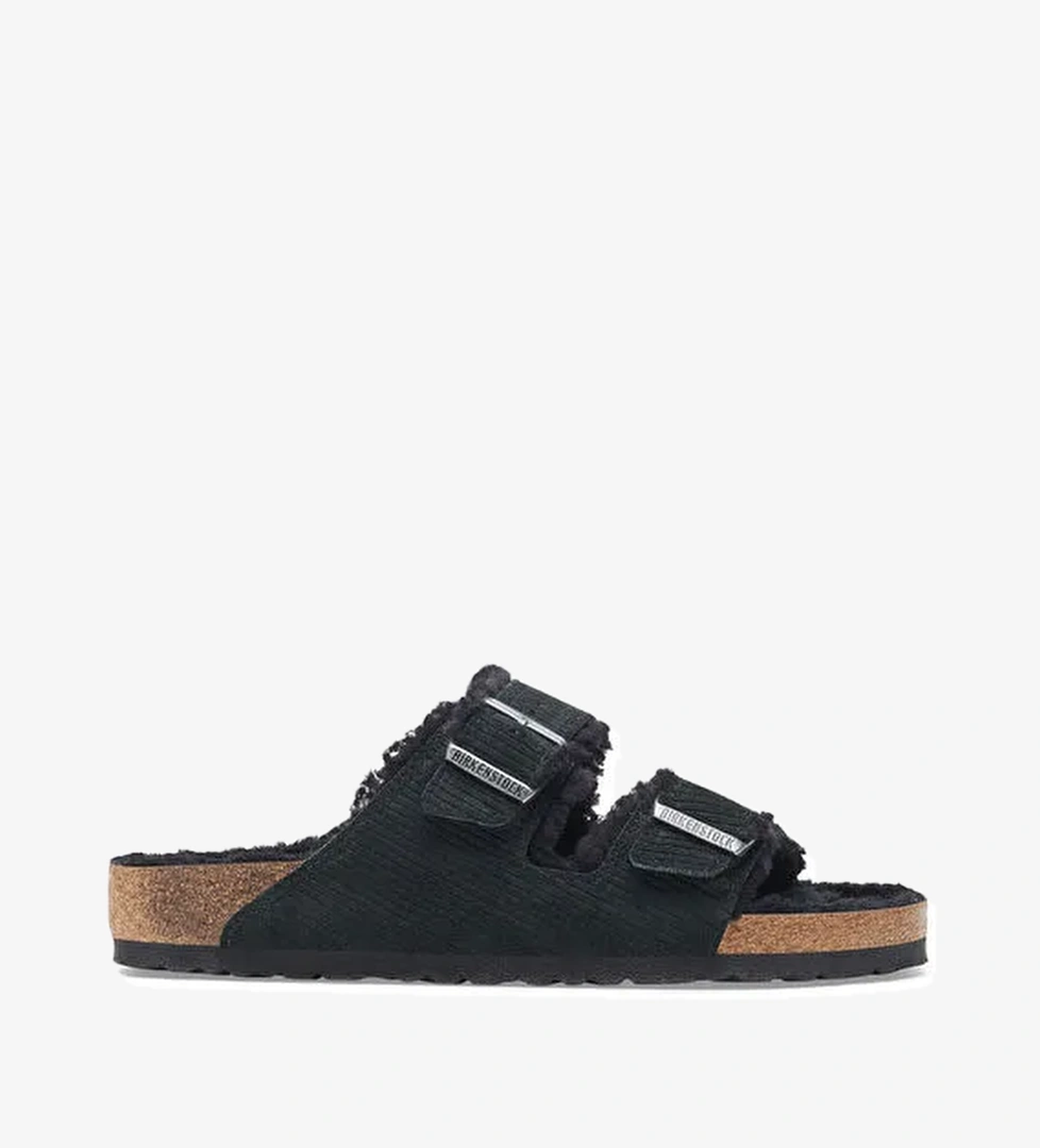 Birkenstock Siyah Erkek Süet Ev Terliği ARIZONA TEDDY VL GEPRÄGT - Görsel 1