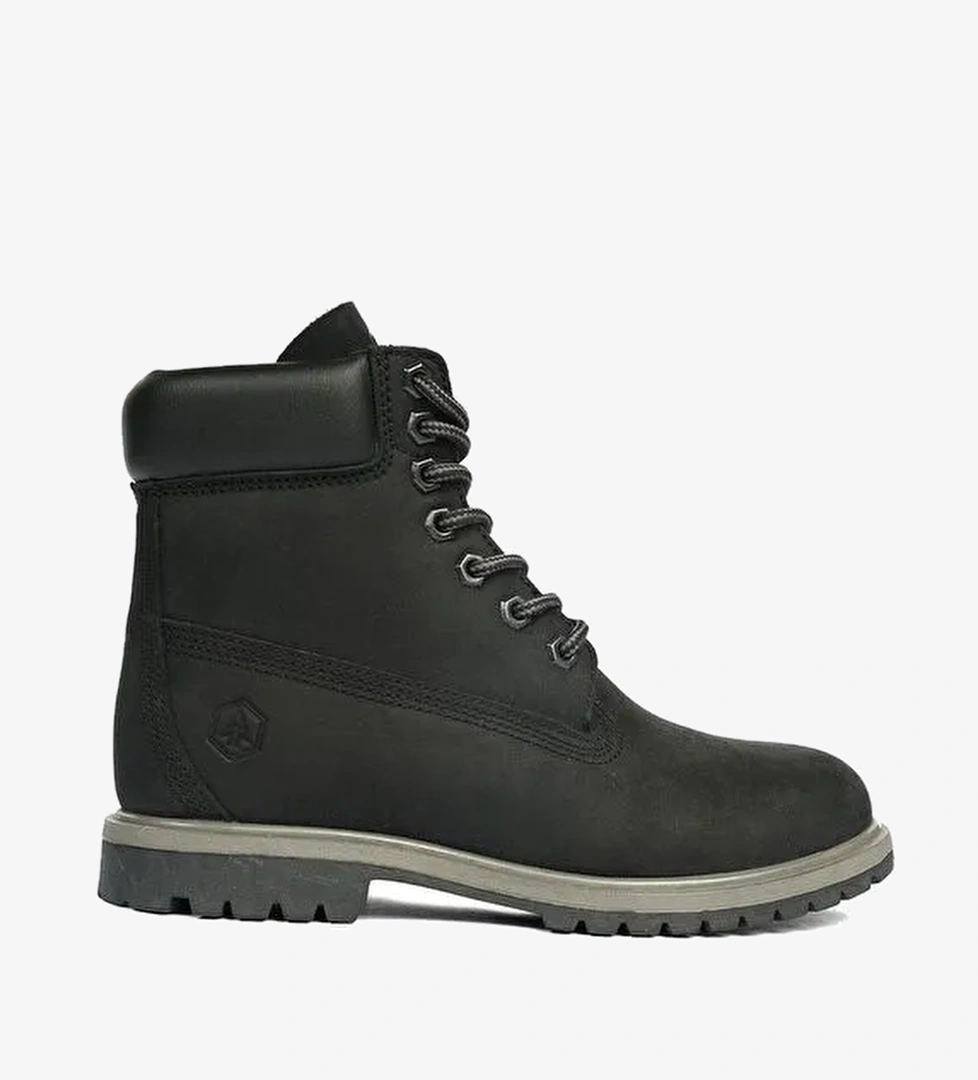 Hammer Jack Hakiki Deri Siyah Nubuk Unisex Bot - Görsel 1