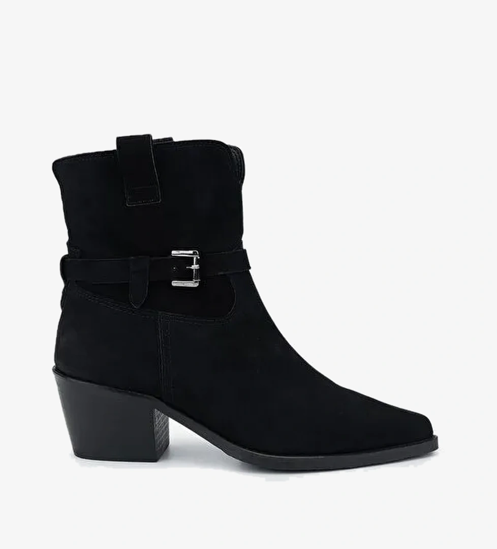 Valmenti Kadın . Siyah Nubuk Topuklu Bot - Görsel 1