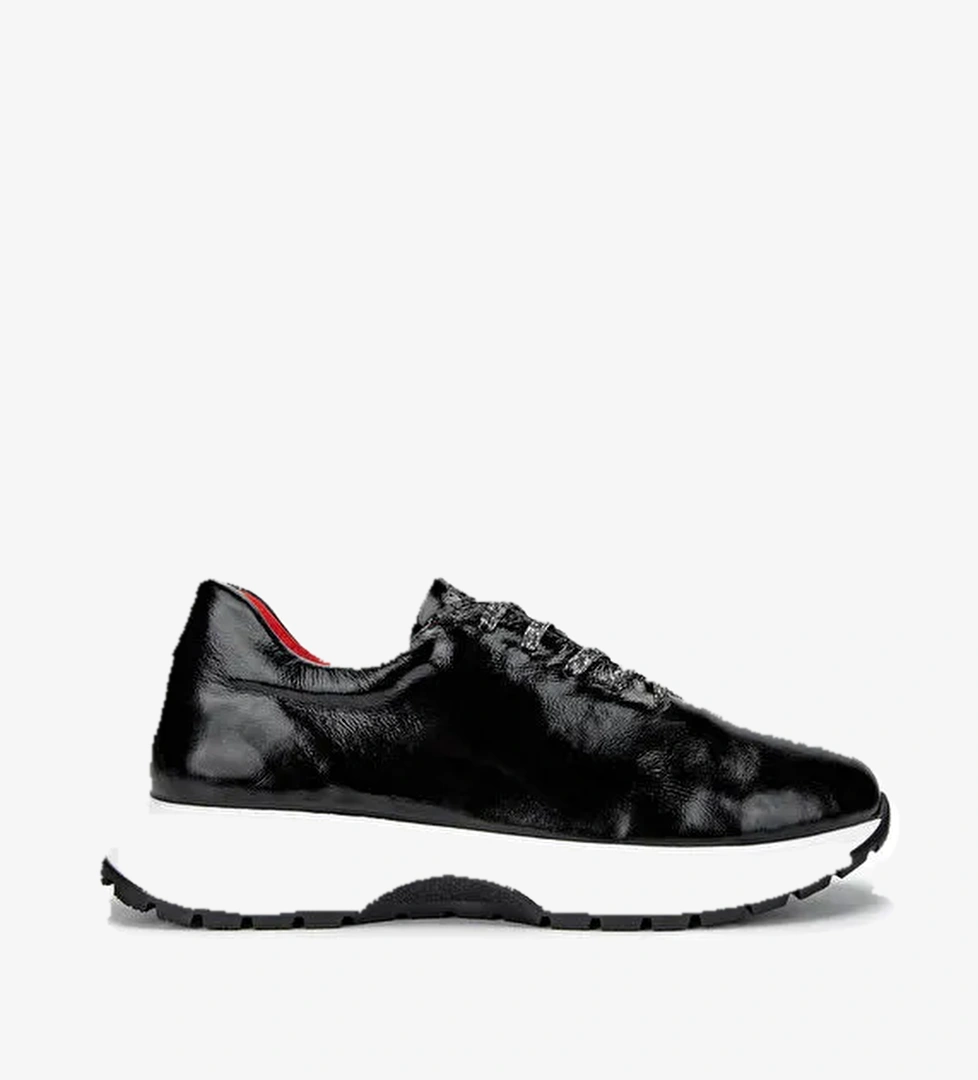 Tamer Tanca Altın Kadın Rugan Sneaker 1071 I900 BN AYK SK24-25 - Görsel 1