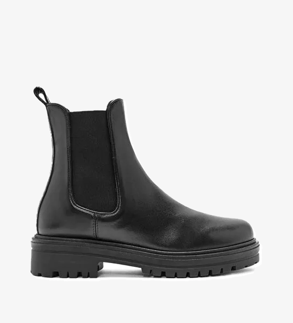 Kadın Siyah Deri Chelsea Bot 24WFD110718 - Görsel 1