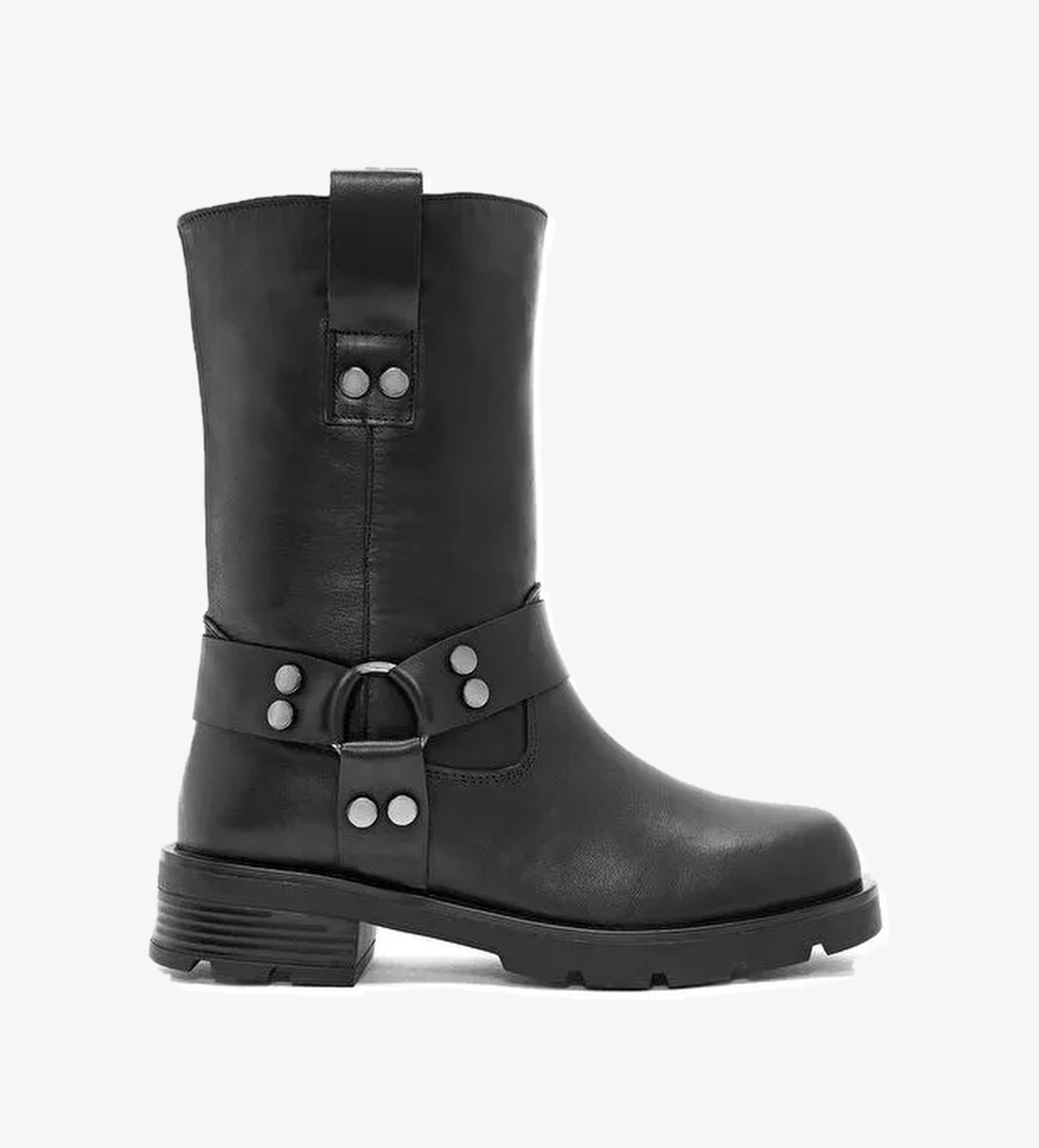 Derimod Derimod Kadın Siyah Zımba Detaylı Deri Bot 24WFD210618 | Boyner Siyah - 1. görsel