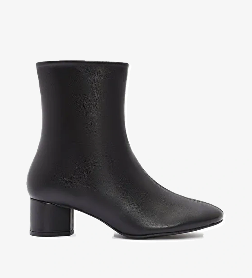 Derimod Derimod Kadın Siyah Fermuarlı Kısa Kalın Topuklu Deri Bot 24WFD142018 | Boyner Siyah - 1. görsel