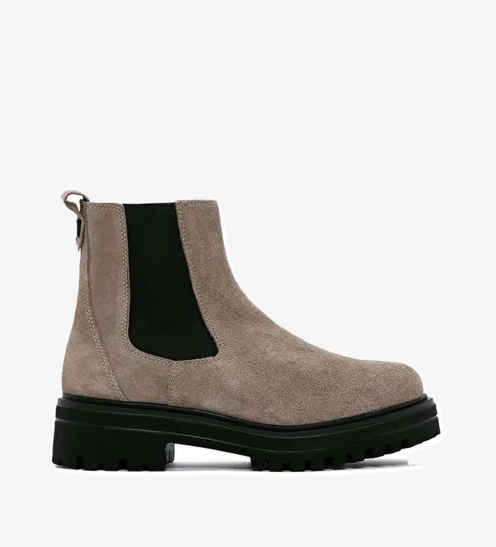 Derimod Derimod Kadın Vizon Süet Deri Chelsea Bot 24WFD235610 | Boyner Vizon - 1. görsel