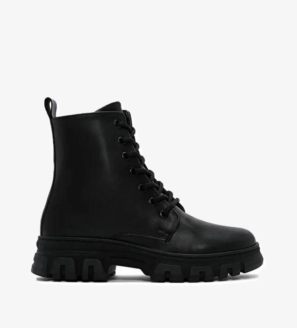 Kadın Siyah Bağcıklı Fermuar Detaylı Postal Bot 24WFE220618 - Görsel 1