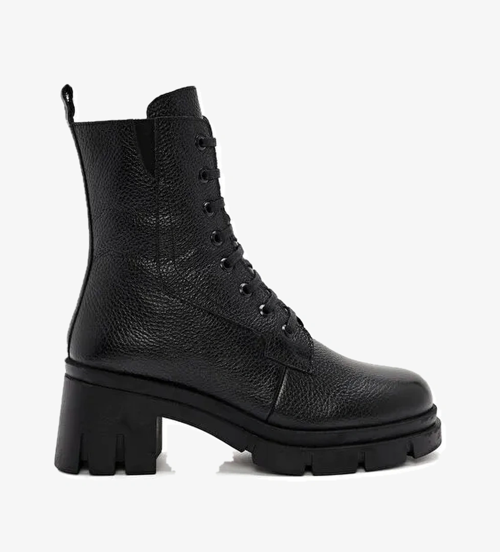 Derimod Derimod Kadın Siyah Fermuarlı Kalın Topuklu Deri Bot 24WFD4141FT | Boyner Siyah - 1. görsel