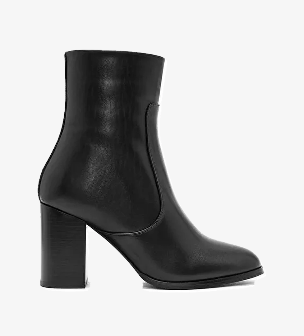 Derimod Derimod Kadın Siyah Fermuarlı Kalın Topuklu Deri Bot 24WFD152318 | Boyner Siyah - 1. görsel