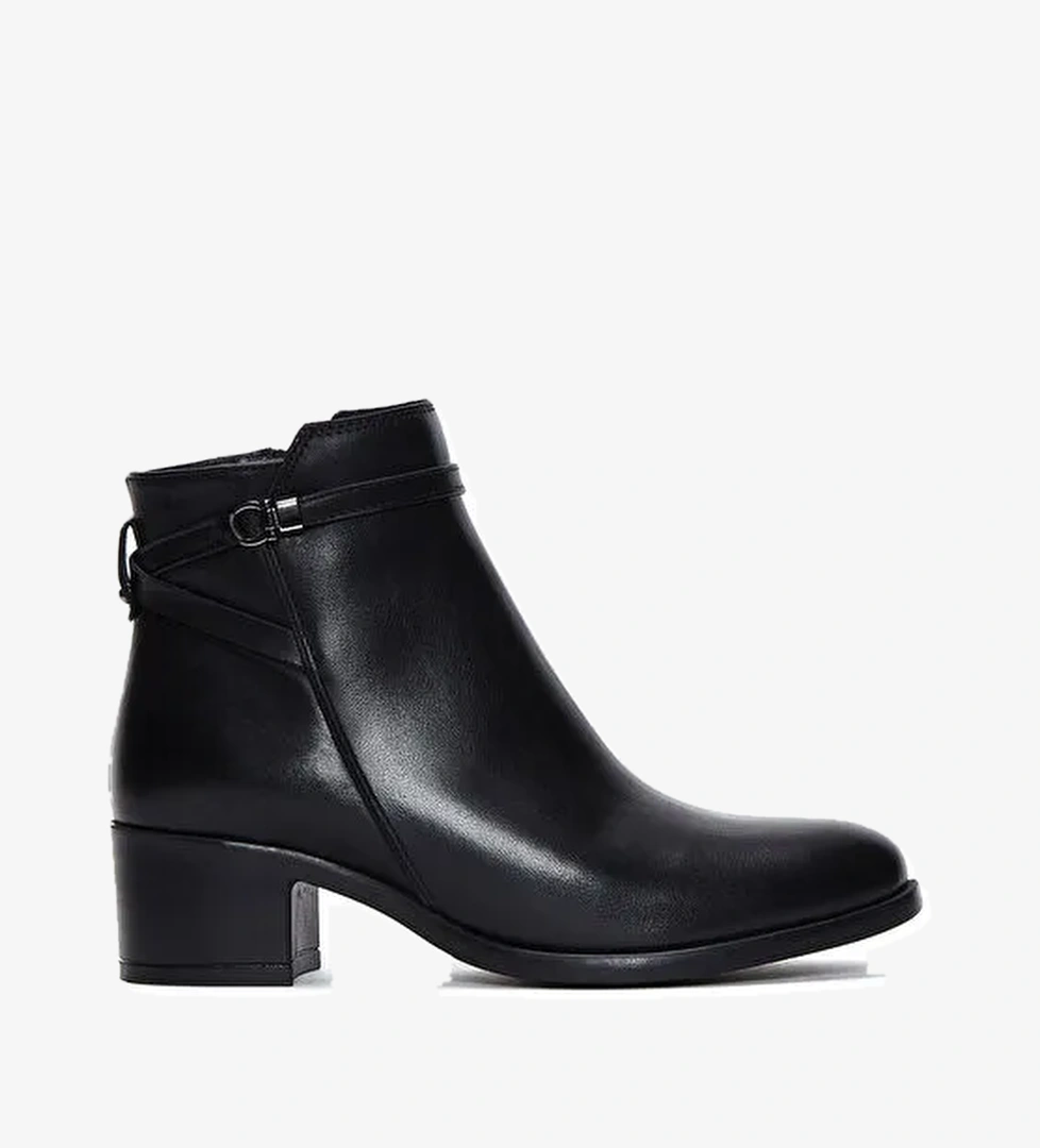 Derimod Derimod Kadın Siyah Fermuarlı Kısa Topuklu Deri Bot 24WFD280218 | Boyner Siyah - 1. görsel