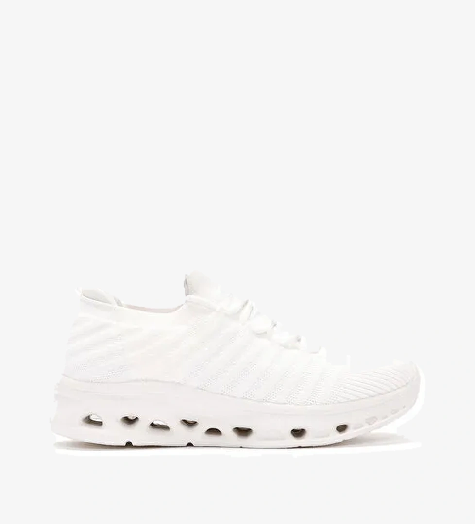 Derimod Zero Kadın Beyaz Bağcıklı Kalın Tabanlı Sneaker 24SFD49636F - Görsel 1
