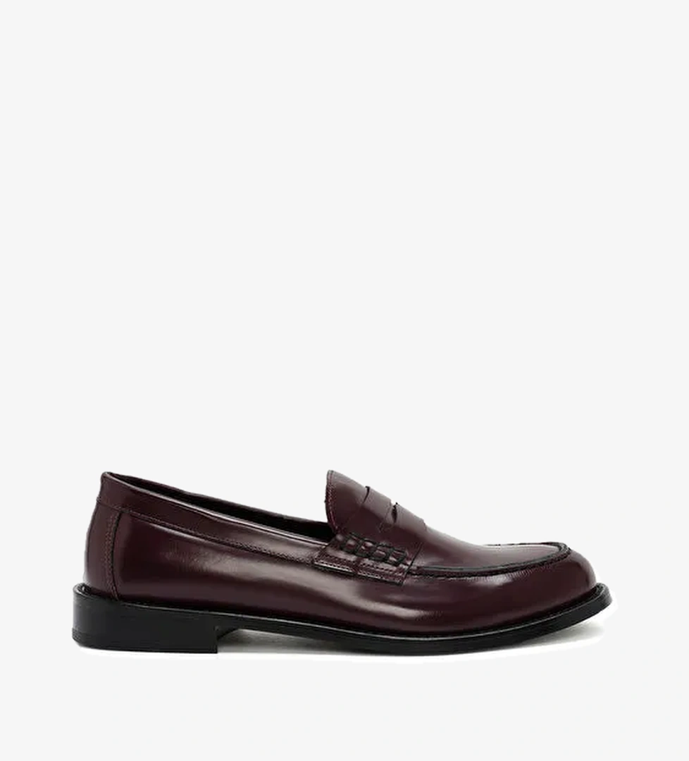 Derimod Derimod Bordo Siyah Kadın Deri Loafer 24WFD151522 | Boyner Bordo - 1. görsel