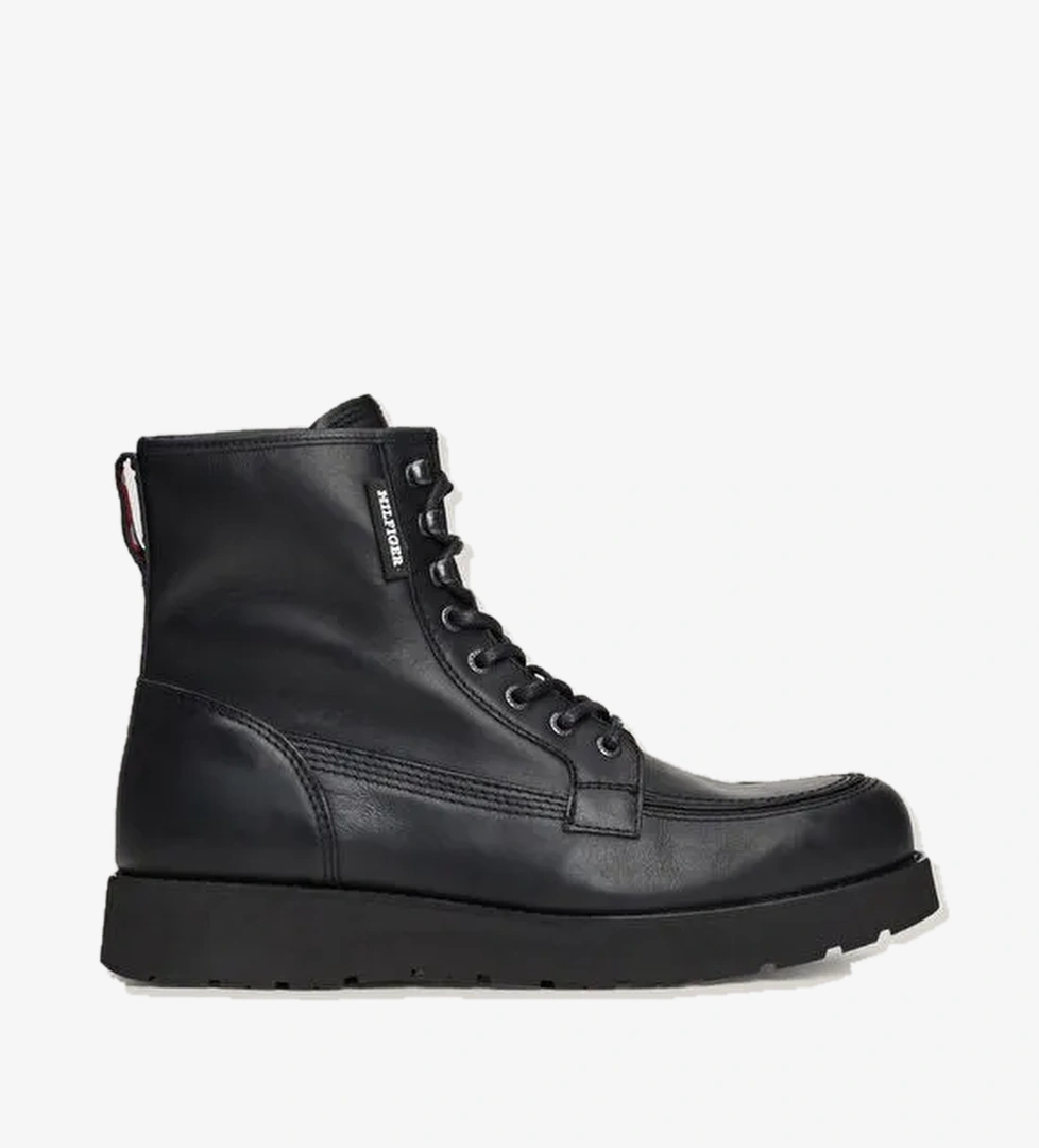 Tommy Hilfiger Tommy Hilfiger Siyah Erkek Deri Bot TH AMERICAN PREM CHECK LTH BOOT model görseli