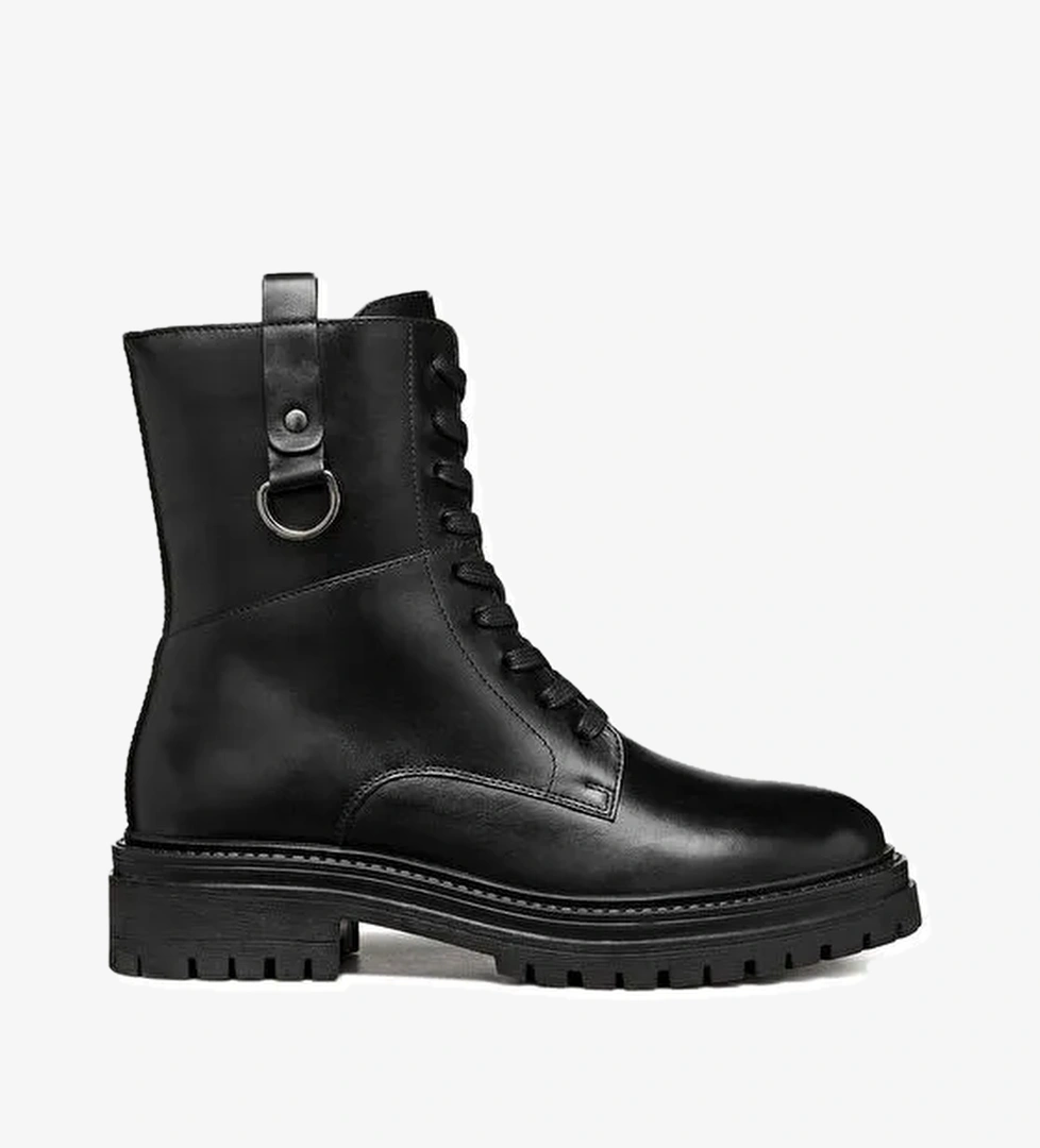 Geox Kadın Siyah Iridea Bağcıklı Deri Postal Bot D46HRB00043C9999 - Görsel 1