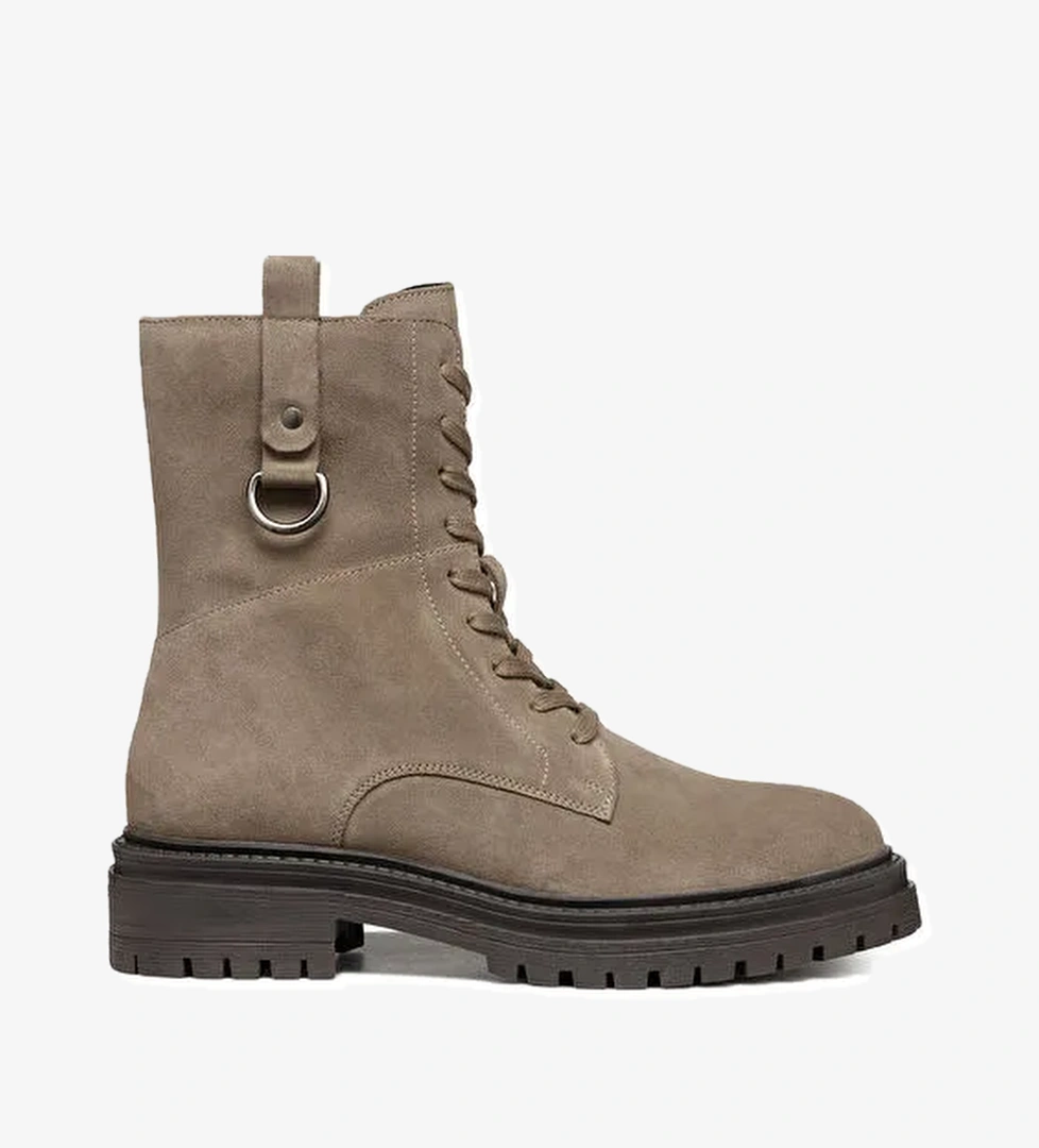 Geox Kadın Vizon Taupe Bağcıklı Süet Deri Postal Bot D46HRB00022C6029 - Görsel 1