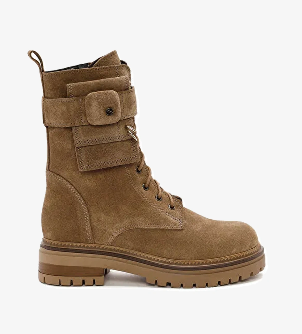 Derimod Derimod Kadın Taba Fermuarlı Süet Deri Postal Bot 24WFD185710 | Boyner Taba - 1. görsel