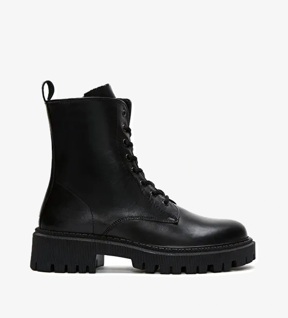 Derimod Derimod Kadın Siyah Fermuarlı Deri Postal Bot 24WFD510118 | Boyner Siyah - 1. görsel