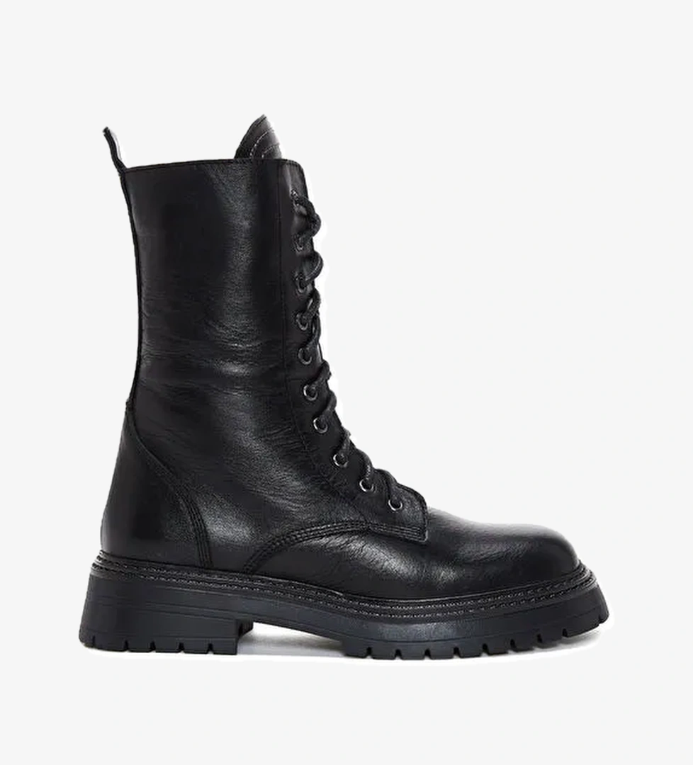 Derimod Derimod Kadın Siyah Fermuarlı Deri Postal Bot 24WFD182318 | Boyner Siyah - 1. görsel