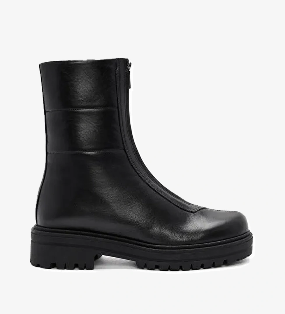 Derimod Derimod Kadın Siyah Önden Fermuarlı Deri Bot 24WFD110818 | Boyner Siyah - 1. görsel