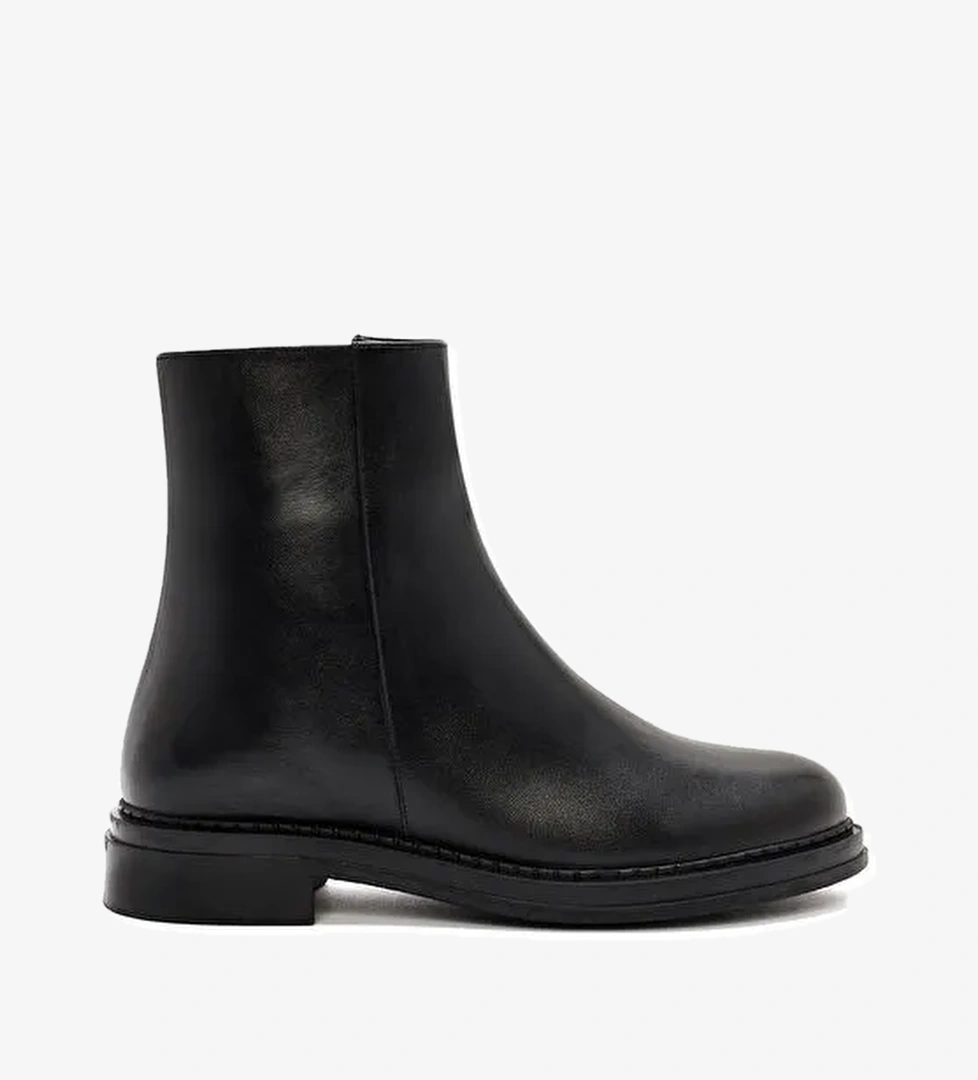 Derimod Derimod Kadın Siyah Fermuarlı Deri Comfort Bot 24WFD414018 | Boyner Siyah - 1. görsel