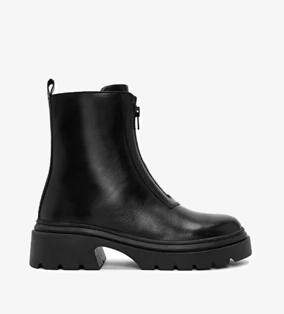 Derimod Derimod Kadın Siyah Çift Fermuarlı Deri Bot 24WFD420818 | Boyner Siyah - 1. görsel