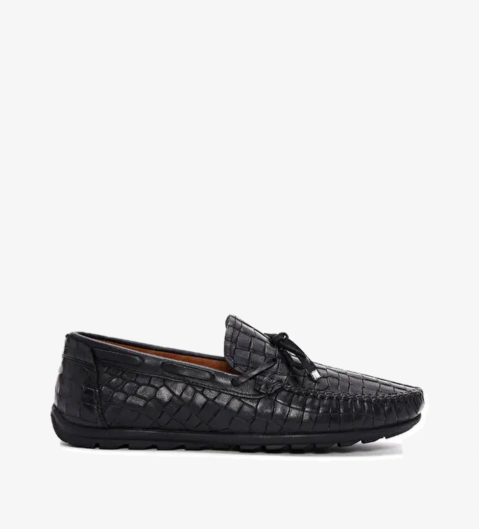 Derimod Derimod Erkek Siyah Kroko Desenli Deri Casual Loafer 24SFD6573E3 | Boyner Siyah - 1. görsel