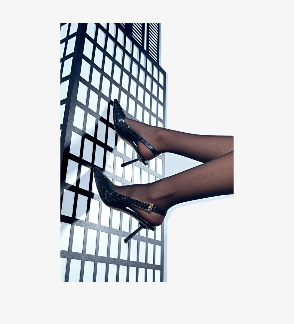 Derimod Siyah Kadın Deri Topuklu Ayakkabı 24WFD1214E3 - Görsel 1