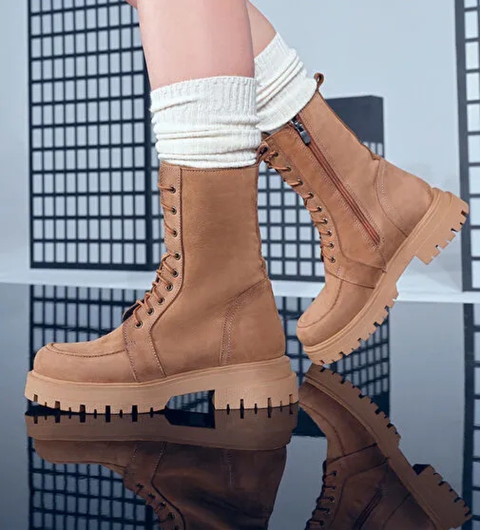 Derimod Camel Kadın Nubuk Postal 24WFD1855V3 - Görsel 1